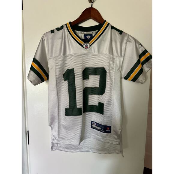 NFL Green Bay Packers Aaron Rogers #12 Reebok On Field White Jersey Youth S 8 - Picture 2 of 11